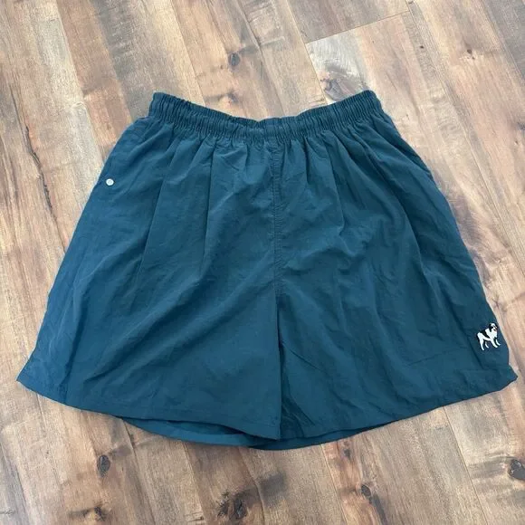 Vintage Big Dogs Swim Trunks, Green/Blue, Size Mens Small 1990s, 90s Pool Beach - Picture 1 of 9